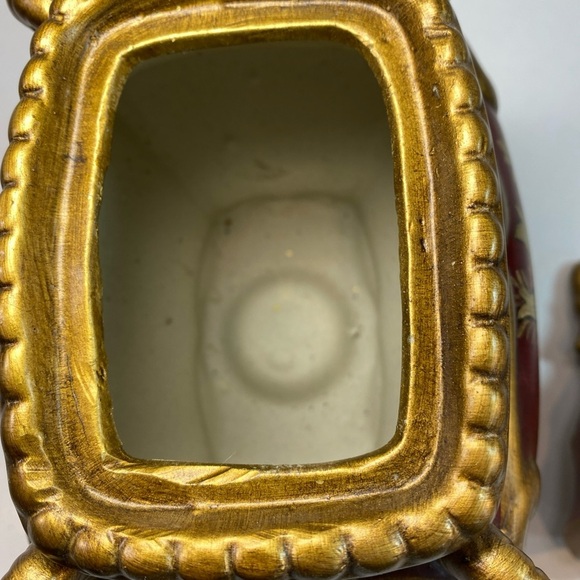 Raymond Waites Rare Vintage Ceramic Canister with Lid Ornate Gold Red With Label - Picture 6 of 9